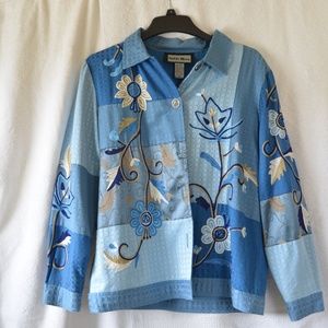 Indigo Moon blue patchwork blazer